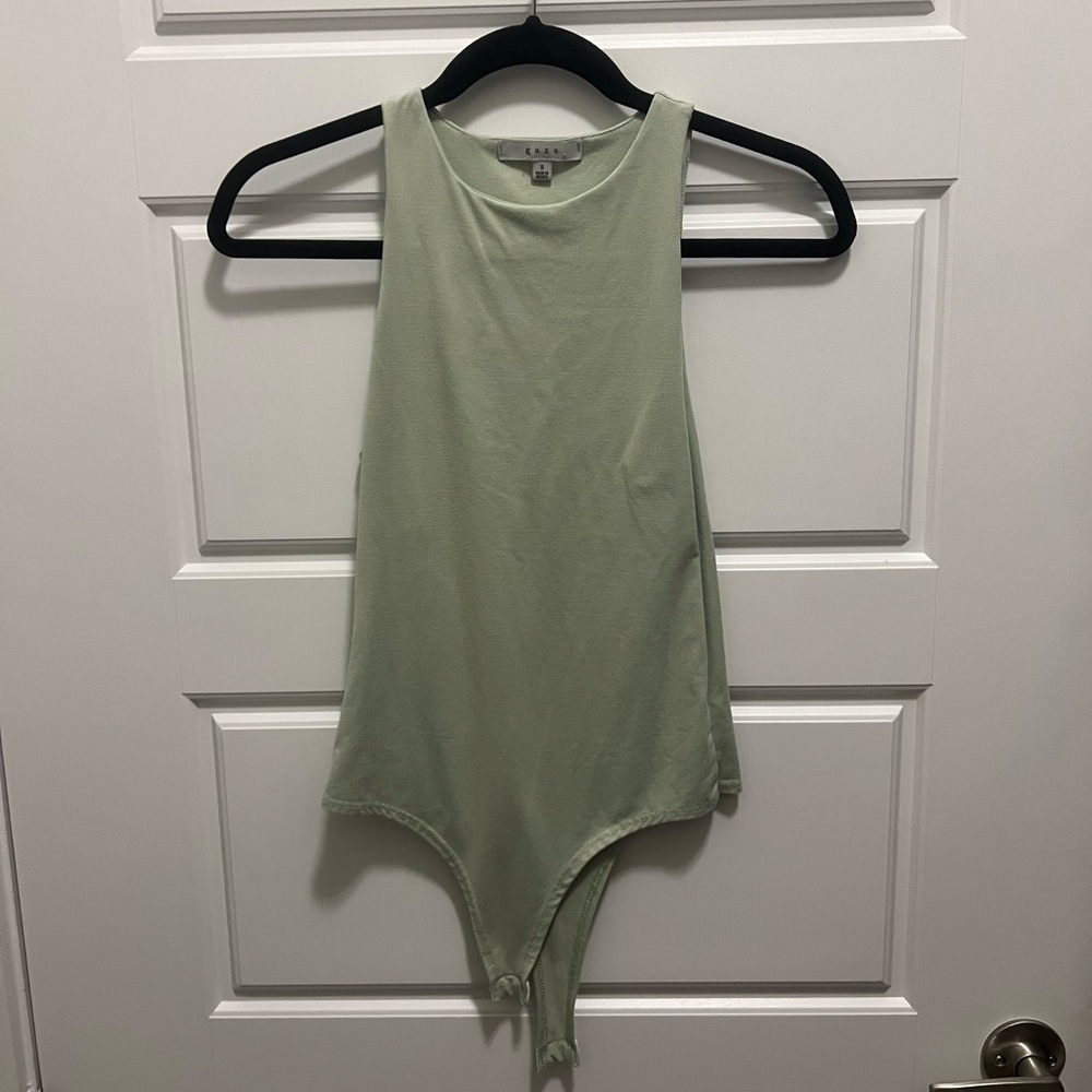 Mint green high neck bodysuit